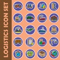 logistics icons set. Vector illustration decorative design