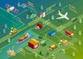 Logistics Isometric Infographics Royalty Free Stock Photo