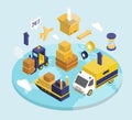 Logistics Isometric Set Royalty Free Stock Photo