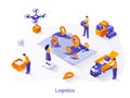 Logistics isometric web concept. Royalty Free Stock Photo