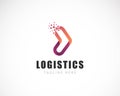 Logistics logo creative media digital pixel line sign symbol color modern business arrow market