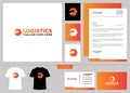 Logistics logo design template and business card express delivery
