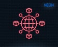 Logistics network line icon. Parcel tracking. Royalty Free Stock Photo