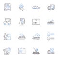 Logistics services line icons collection. Warehousing, Transportation, Distribution, Shipping, Freight, Supply chain