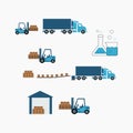 Logistics set of different transportation
