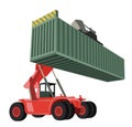 logistics and shipping of container truck at ship port for business Container Cargo ship and cargo plane with crane bridge working