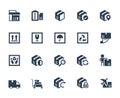 Logistics, shipping and delivery icons in glyph style Royalty Free Stock Photo