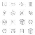 Logistics, shipping and delivery vector icon set in thin line style