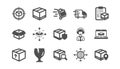 Logistics and Shipping icons. Truck Delivery, Checklist and Parcel tracking. Classic icon set. Vector Royalty Free Stock Photo