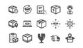 Logistics and Shipping icons. Truck Delivery, Checklist and Parcel tracking. Classic icon set. Vector Royalty Free Stock Photo
