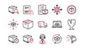 Logistics and Shipping line icons. Truck Delivery, Checklist and Parcel tracking. Linear icon set. Vector Royalty Free Stock Photo