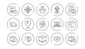 Logistics and Shipping line icons. Truck Delivery, Checklist and Parcel tracking. Linear icon set. Vector Royalty Free Stock Photo