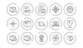 Logistics and Shipping line icons. Truck Delivery, Checklist and Parcel tracking. Linear icon set. Vector Royalty Free Stock Photo