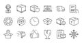 Logistics and Shipping line icons. Truck Delivery, Checklist and Parcel tracking. Linear icon set. Vector Royalty Free Stock Photo