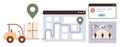 Logistics and Supply Chain Optimization with Map Routing and Performance Analytics Royalty Free Stock Photo