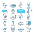 Logistics thin line icons, pictogram and symbol set. Delivery, transportation.