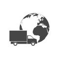 Logistics transport globe concept, Truck Royalty Free Stock Photo