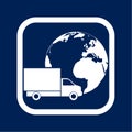 Logistics transport globe concept, Truck Royalty Free Stock Photo