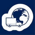 Logistics transport globe concept, Truck Royalty Free Stock Photo