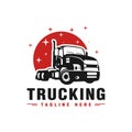 Logistics transport truck vector logo Royalty Free Stock Photo