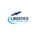 Logistics transportation airplane logo vector, Fast delivery concept icon Royalty Free Stock Photo