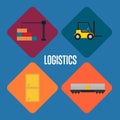Logistics and transportation icon set