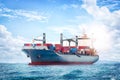 Logistics and transportation of International Container Cargo ship in the ocean, Nautical Vessel