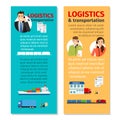 Logistics and transportation vertical flyers Royalty Free Stock Photo