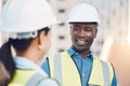 Logistics worker, engineer or construction builder working on industrial site, building architecture in partnership and Royalty Free Stock Photo