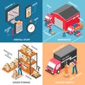 Logistics 2x2 Isometric Design Concept Royalty Free Stock Photo