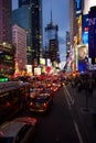 Logjam of traffic going down 7th Avenue towards Times Square, Manhattan