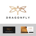 Minimalist elegant Butterfly logo design with line art style vector