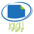 Digitization logo, data protection logo, data logo, secure and security logo