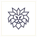 Line art lion logo design template black color Royalty Free Stock Photo