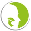 Person, head and jaw, orthodontics and dentist logo