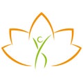 Person in motion and leaves, naturopath and physiotherapy logo