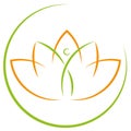 Person in motion and leaves, naturopath and physiotherapy logo