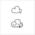 Vector logo design template for cloud minimal illustration with bookmark sign Royalty Free Stock Photo
