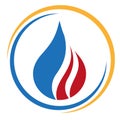 Water and flame, Drops of water and fire, plumber logo, tools logo, plumber icon, logo