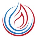 Water and flame, Drops of water and fire, plumber logo, tools logo, plumber icon, logo