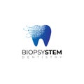 Biopsy system logo, abstract Process of removing tissue tooth vector Royalty Free Stock Photo