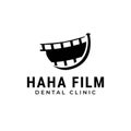 Haha film dental clinic logo,  clichÃÂ© laugh as a mouth and a row of teeth Royalty Free Stock Photo