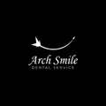 Arch smile dental service logo, creative arrows making arch smiling vector Royalty Free Stock Photo