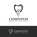 Cementum dental implant logo, abstract initial c, d, i in the tooth vector Royalty Free Stock Photo