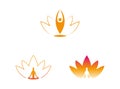 Ayurveda yoga meditation calm lotus sitting man company logo orange bright