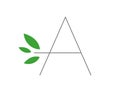 Initial modern Ayurveda line letter company logo A logotypes with green leaves