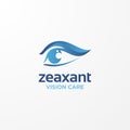 Zeaxant vision care logo, creative eye with initial z vector