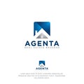 Agenta real estate brokers logo, geometry building and negative space home vector