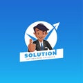 Solution get business guidance vector mascot logo