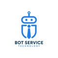 Simple minimalist robot using tie logo as operator design concept Royalty Free Stock Photo